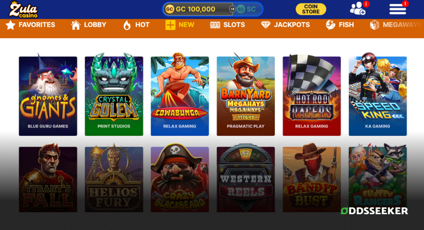 Zula Casino Desktop Game Library